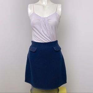 Theory Navy Blue 100% Wool Mini Skirt Size 6